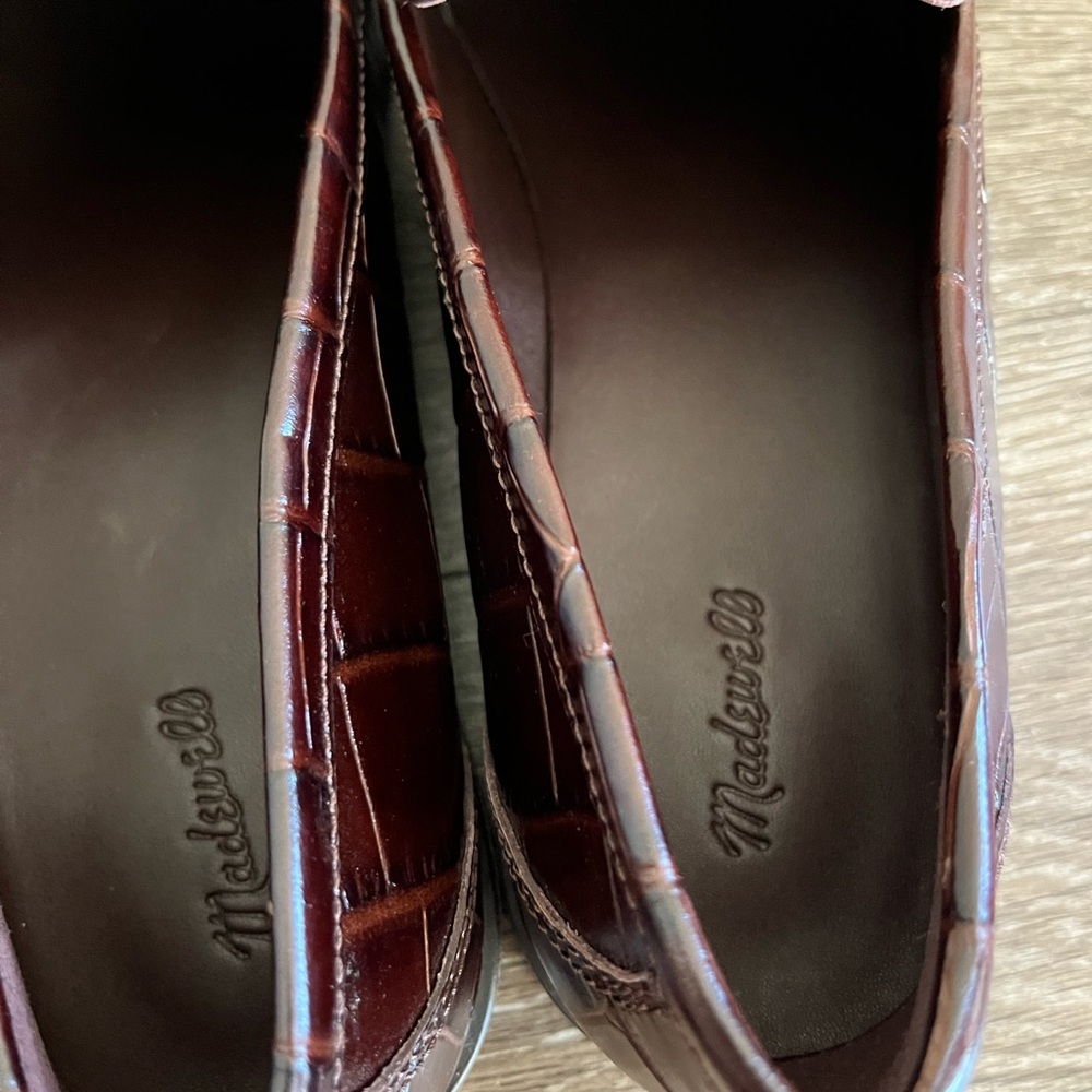 Madewell The Grayson Penny Loafer in Chocolate Raisin Crocodile NWOB size 11 - Picture 12 of 14